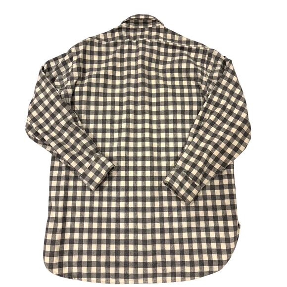 Vtg LL Bean Shirt Men LT 16 Gray Plaid Flannel Chamois Button Up Long Sleeve USA - Picture 2 of 8